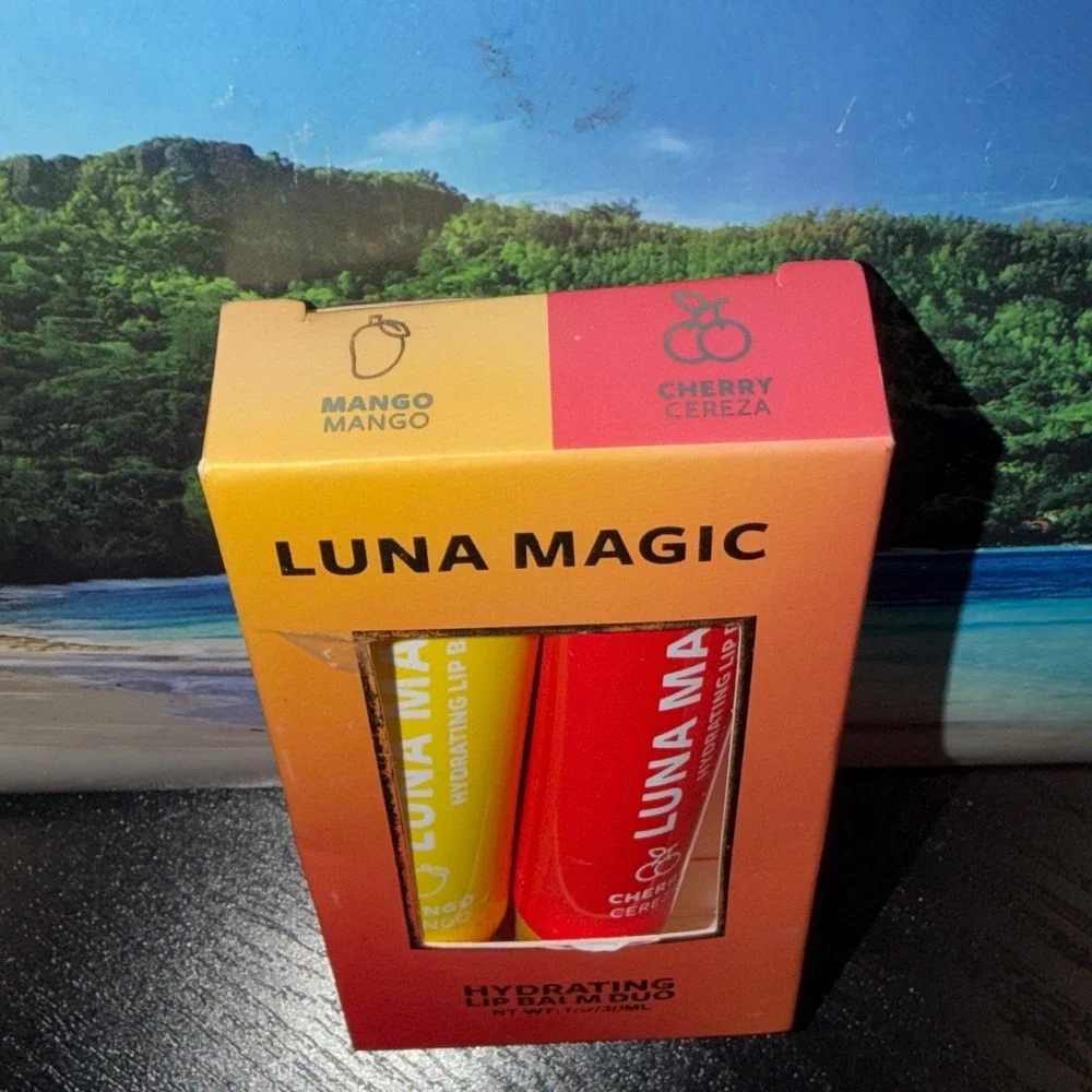 Luna Magic Hydrating Lip Balm Duo Mango and Cherry 2 Piece Set 1oz 30mL NEW